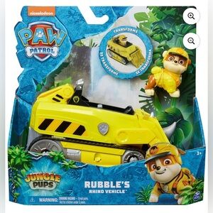 NEW PAW Patrol Jungle Pups, Rubble Rhino Vehicle witH FIGURE